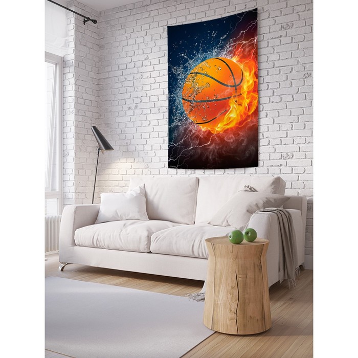 Декоративное панно с фотопечатью «Баскетбольная стихия», вертикальное, размер 100х150 см - Фото 1