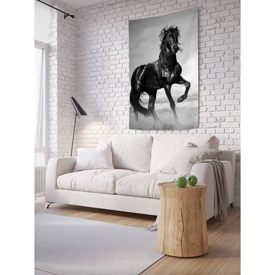 Декоративное панно с фотопечатью «Лошадь у моря», вертикальное, размер 100х150 см