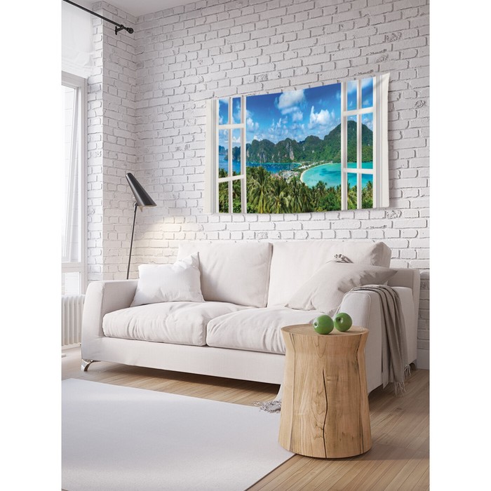 Декоративное панно с фотопечатью «Вид из окна на озеро», горизонтальное, размер 100х150 см - Фото 1
