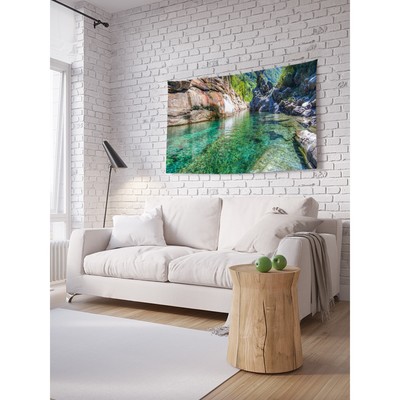 Декоративное панно с фотопечатью «Швейцарская река Верзаска», горизонтальное, размер 100х150 см