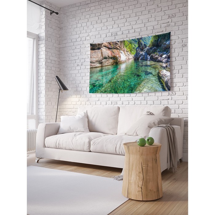 Декоративное панно с фотопечатью «Швейцарская река Верзаска», горизонтальное, размер 100х150 см - Фото 1