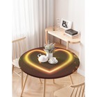 Скатерть на стол «Love», круглая, оксфорд, на резинке, размер 120х120 см, диаметр 75-100 см - Фото 3