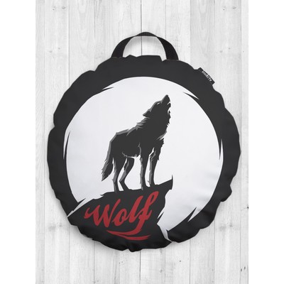 Подушка сидушка «Волк и луна», декоративная, d = 52 см