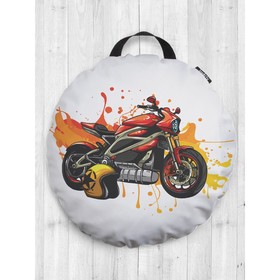 Подушка сидушка «Гонки на мотоцикле», декоративная, d = 52 см
