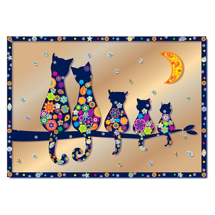 Набор для изготовления картины «Семья котов»
