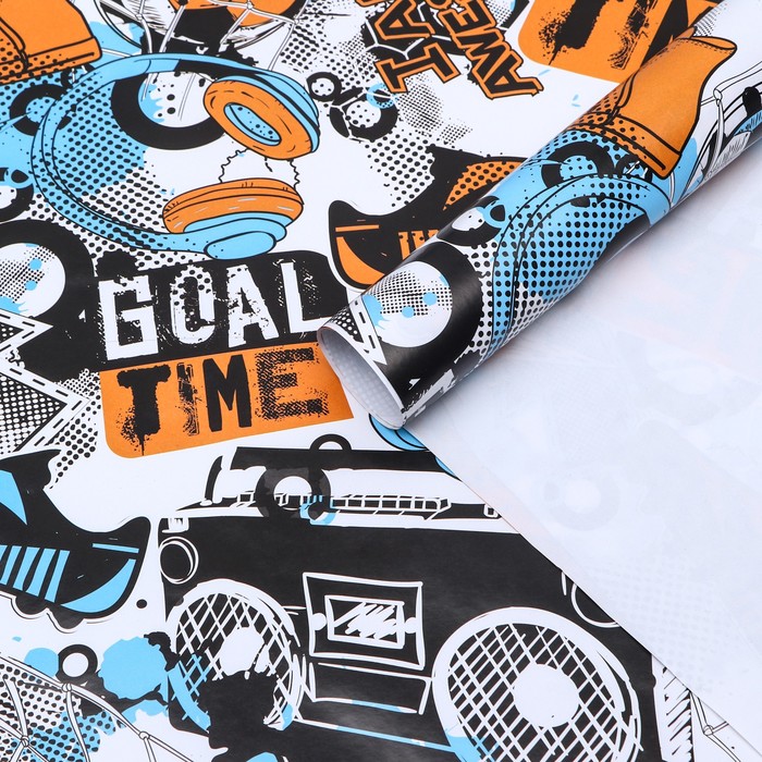 Бумага упаковочная глянцевая «Футбол», 70×100 см, 1 лист - Фото 1