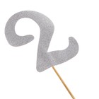 Топпер в торт «2», цвет серебро - Фото 2