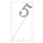 Топпер в торт «5», цвет серебро - Фото 3