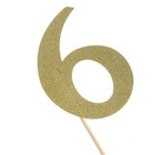 Топпер в торт «6», цвет золото - Фото 2