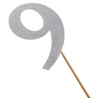 Топпер в торт «9», цвет серебро - Фото 2