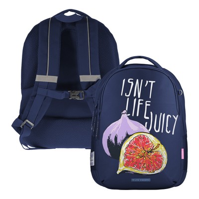 Рюкзак молодежный, 42×31×14 см, эргономичная спинка, Bruno Visconti 12-008, + пенал «JUICY. ИНЖИР»