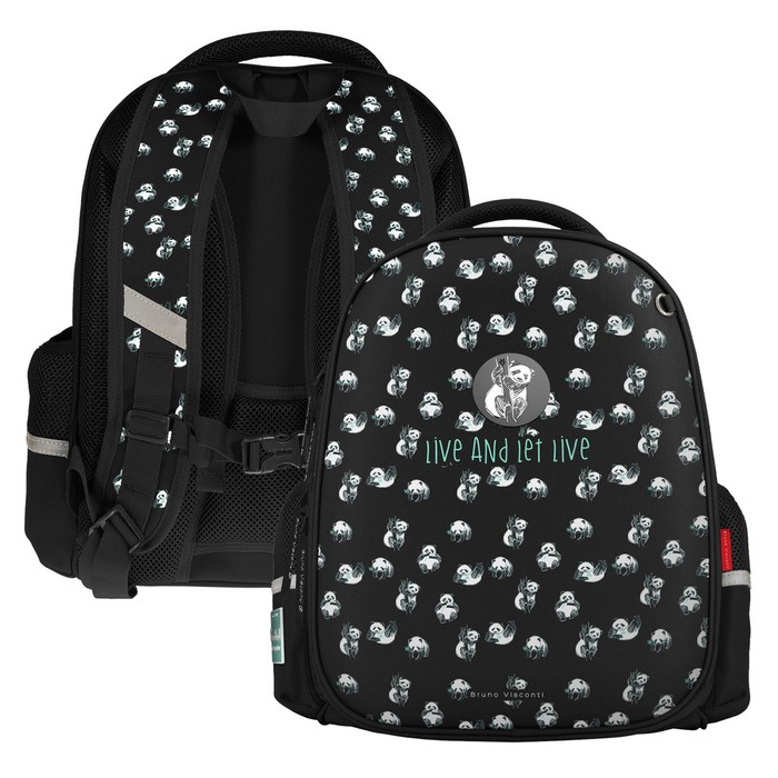 Рюкзак каркасный Bruno Visconti «ПАНДЫ МИЛАШКИ», 38×30×20 см, + пенал, 12-001 - Фото 1