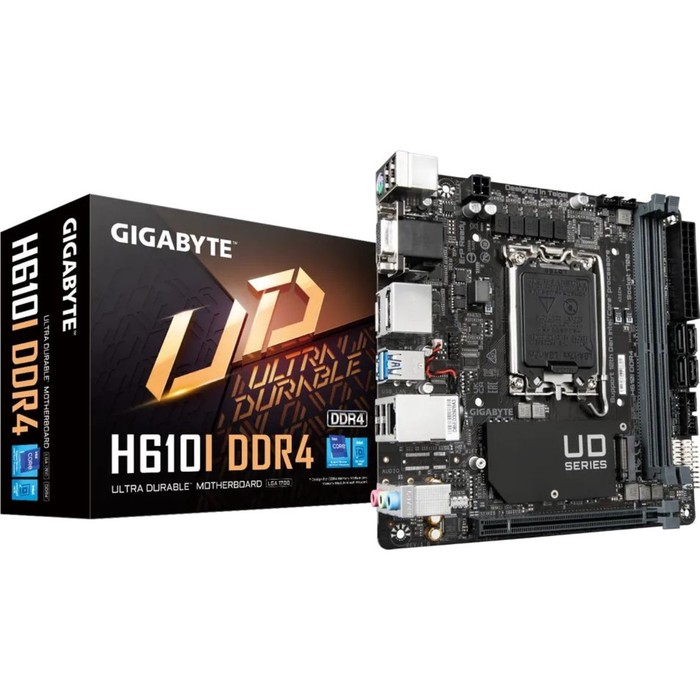 Материнская плата Gigabyte H610I, LGA1700, H610, 2хDDR4, HDMI, DP, VGA, mini-ITX - фото 51476728