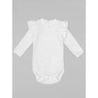 Боди детское с длинным рукавом и рюшами Amarobaby Fashion, рост 86 см, цвет молочный - Фото 2