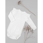 Боди детское с длинным рукавом и рюшами Amarobaby Fashion, рост 86 см, цвет молочный - Фото 8