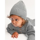 Комбинезон вязаный детский с шапочкой Pure Love Tot, рост 56 см, цвет серый - Фото 3