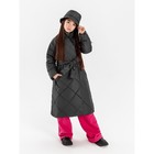 Пальто стёганое для девочек TRENDY, рост 116-122 см, цвет графит - Фото 6