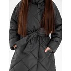 Пальто стёганое для девочек TRENDY, рост 116-122 см, цвет графит - Фото 7