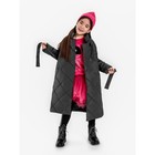 Пальто стёганое для девочек TRENDY, рост 116-122 см, цвет графит - Фото 10