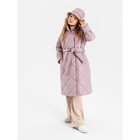 Пальто стёганое для девочек TRENDY, рост 116-122 см, цвет пудровый - Фото 6