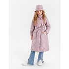 Пальто стёганое для девочек TRENDY, рост 116-122 см, цвет пудровый - Фото 7