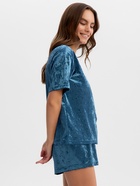 Комплект женский (футболка и шорты) KAFTAN Velvet р. 44-46, синий 9596972 - фото 13556340