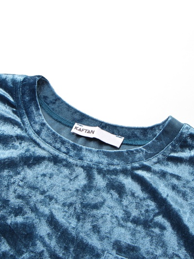 Пижама женская (футболка, шорты) KAFTAN Velvet, размер 48-50, синяя