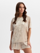 Комплект женский (футболка и шорты) KAFTAN Velvet р. 48-50, бежевый - Фото 5