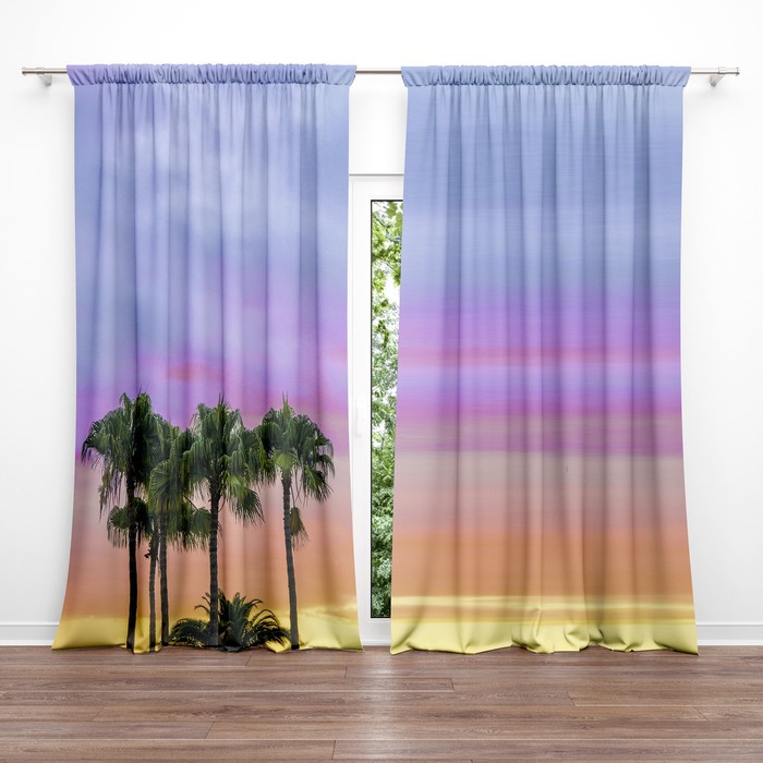 Фотошторы портьерные «Южный закат», размер 145x260 - 2 шт, блэкаут - Фото 1