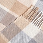 Плед Валенсия 140х200см, белый/дым/песочный, хлопок 50%, полиэстер 30%, пан 20% - Фото 3