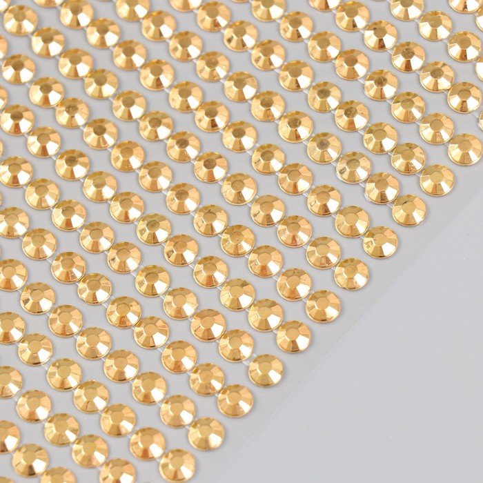 Полубусины самоклеющиеся d 6 мм, золото - Фото 1