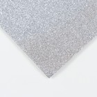 Фоамиран глиттерный 2 мм, 50х50 см, светло-серый - Фото 2