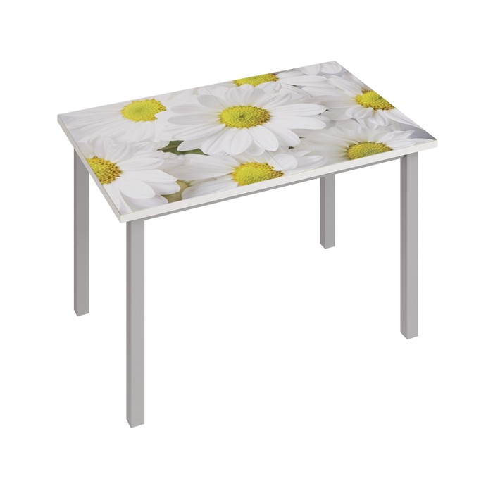Раздвижной стол «Фристайл 3», 1000/1420×632×745 мм, ЛДСП / стекло / металл, цвет ромашка - Фото 1