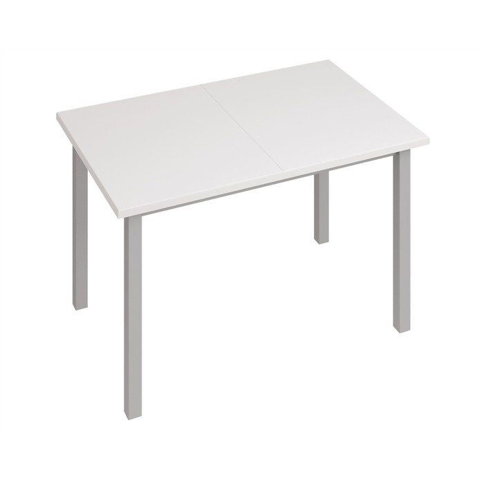 Раздвижной стол «Фристайл 3», 1000/1420×632×745 мм, ЛДСП / стекло / металл, цвет белый