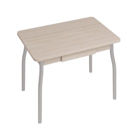 Обеденный стол «Орфей 7», 902×602×751 мм, c ящиком, ЛДСП / металл, цвет ясень шимо светлый