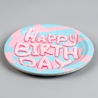 Тарелка одноразовая бумажная "Happy Birthday", 18 см - фото 22225141 Тарелка одноразовая бумажная "Happy Birthday", 18 см - фото 22225141