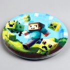 Тарелка одноразовая бумажная «Пиксели», 18 см - Фото 3