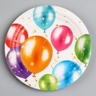 Тарелка одноразовая бумажная "С Днём Рождения",шары 18 см - Фото 2