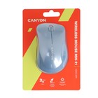 Мышь CANYON MW-11, беспроводная, оптическая, 1200 dpi, USB, 2xAAА, синяя - фото 6917115