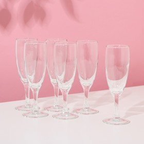 Набор стеклянных бокалов для шампанского «Элеганс», 170 мл, 6 шт