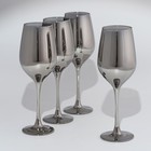 Набор стеклянных бокалов для вина «Сияющий графит», 350 мл, 4 шт - фото 319472739