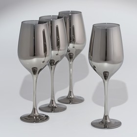 Набор стеклянных бокалов для вина «Сияющий графит», 350 мл, 4 шт