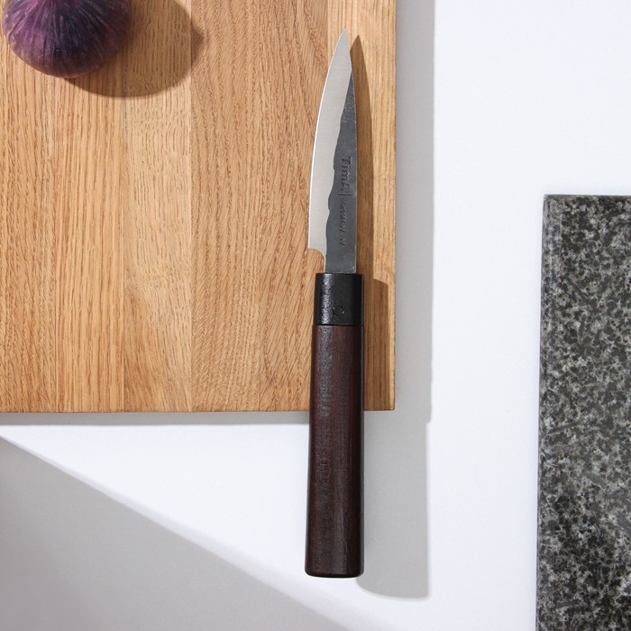 Нож овощной с деревянной ручкой, лезвие 9 см - Фото 1