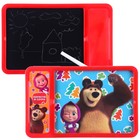 Доска для рисования с маркером-стиралкой, Маша и Медведь красный - фото 319473038