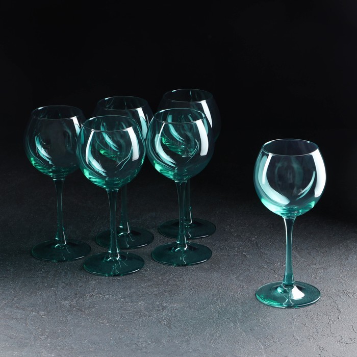 Набор бокалов для вина «Волна», стеклянный, 350 мл, 6 шт - фото 1909186103