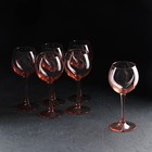 Набор бокалов для вина «Роза», стеклянный, 350 мл, 6 шт - фото 319473142