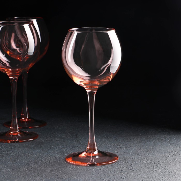 Набор бокалов для вина «Роза», стеклянный, 350 мл, 6 шт - фото 1890087849