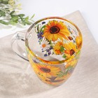 Кружка «Подсолнух», стеклянная, 350 мл - фото 22226483