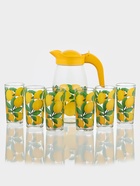 Набор питьевой «Лимон», стеклянный, кувшин+6 стаканов, 1500/230 мл - Фото 2