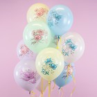Шар латексный 12" «Акварельные цветы» ассорти, макарунс, 1ст., набор 25 шт. - фото 24498945
